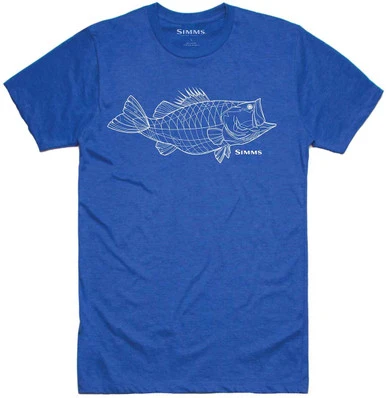 Simms Bass Line T-Shirt - Royal Heather - Large 1 Simms Bass Line T-Shirt - Royal Heather - Large